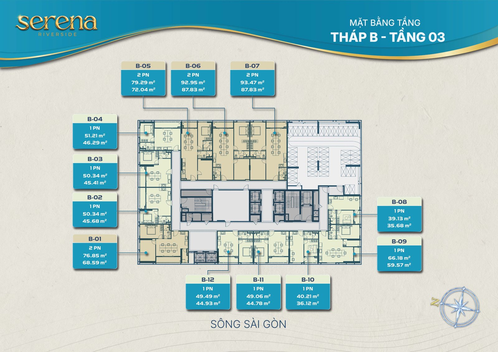 Mặt bằng tầng Serena Riverside